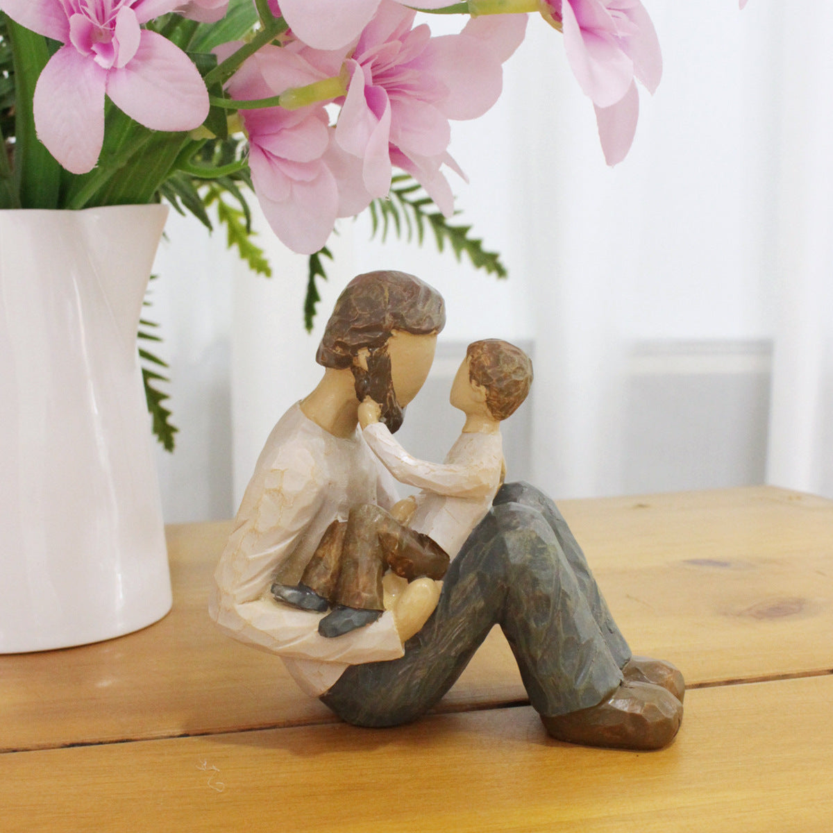 Warm Father and Son Resin Statue Garden Decor Indoor Outdoor Gift Idea