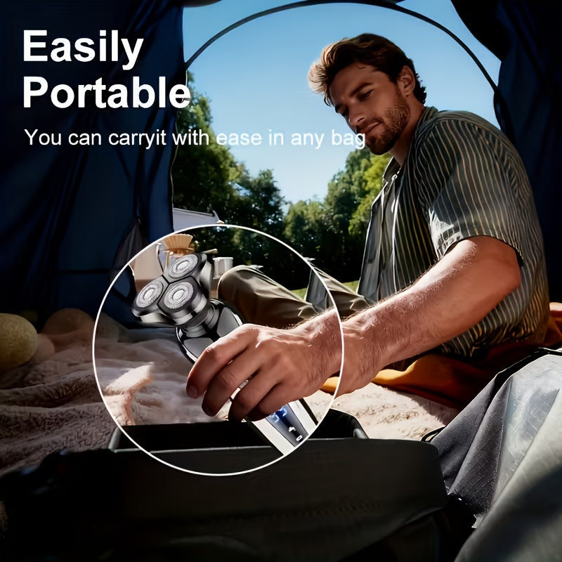 Rechargeable 3 In 1 Electric Trimming Kit With LED Display Beard Nose Sideburn