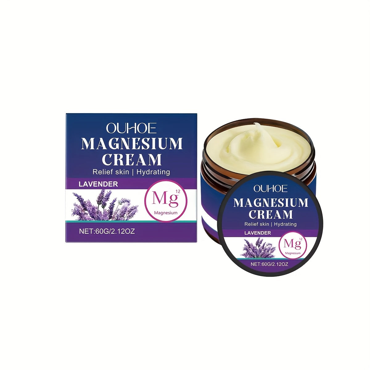 Buy One, Get One Free Promotion Pack: Body Massage Magnesium Cream, Long-lasting Moisturizing Lavender Body Cream, Contains Plant-based Squalane, Muscle Moisturizing Formula Designed For Athletes And The Elderly, Perfect Hall