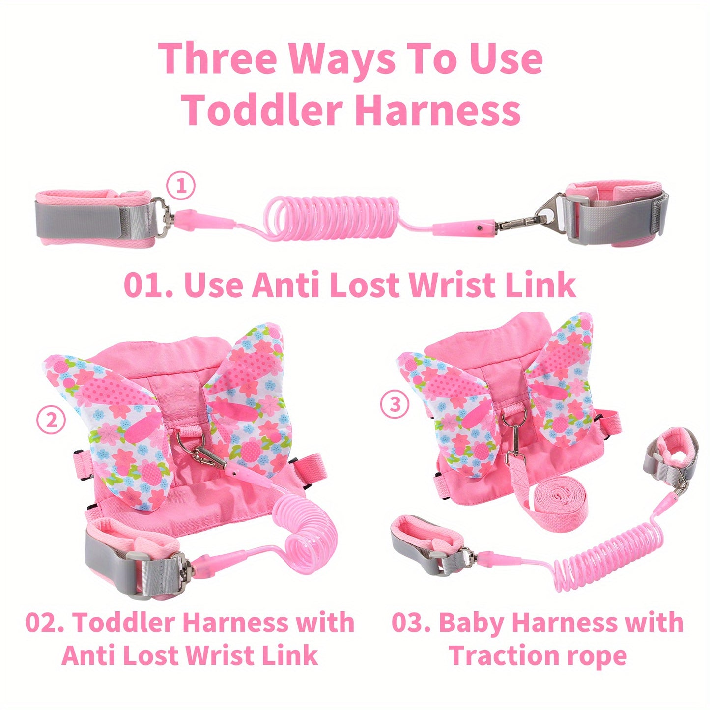 Child Safety Backpack Wristband Key Lock Adjustable Straps