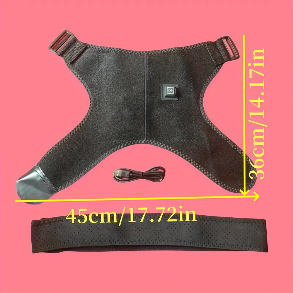 USB-Powered Electric Shoulder Warmer With Adjustable Strap -shoulder Brace Support - 3 Adjustable Heating Pad-Keeps, Leg, Ideal Relaxation Gift For Home, Office, And Arm Warm, Spa Use-The Winter Essential For Cold-Weather Com