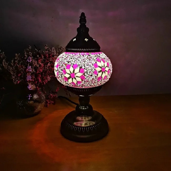 Newest E14 Hand-inlaid Glass Mosaic Bedroom Living Room Decorative Table Lamps of Mediterranean Style Turkish Lamps