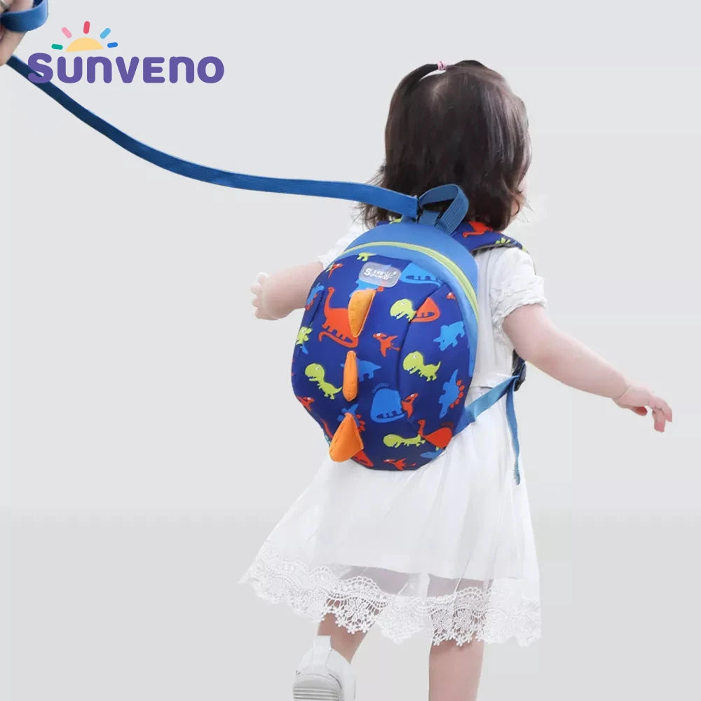 Sunveno Kids Lunch Backpack With Safety Harness Dinosaur