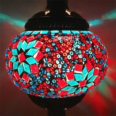 Newest E14 Hand-inlaid Glass Mosaic Bedroom Living Room Decorative Table Lamps of Mediterranean Style Turkish Lamps
