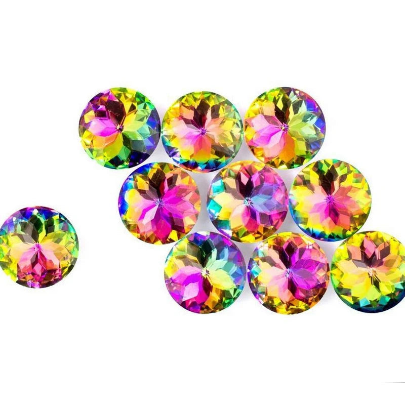 Crystal Door Knobs Diamond Glass 30mm Cabinet Handles 10Pcs