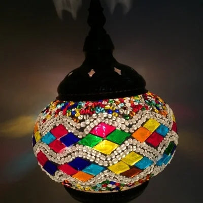 Newest E14 Hand-inlaid Glass Mosaic Bedroom Living Room Decorative Table Lamps of Mediterranean Style Turkish Lamps