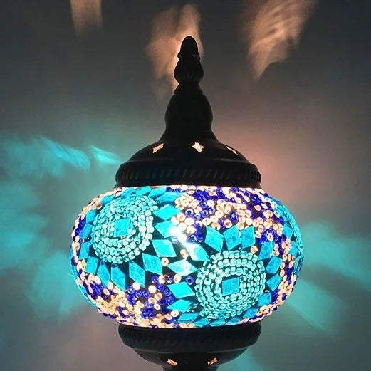 Newest E14 Hand-inlaid Glass Mosaic Bedroom Living Room Decorative Table Lamps of Mediterranean Style Turkish Lamps