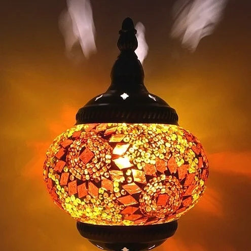 Newest E14 Hand-inlaid Glass Mosaic Bedroom Living Room Decorative Table Lamps of Mediterranean Style Turkish Lamps