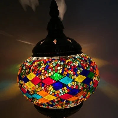 Newest E14 Hand-inlaid Glass Mosaic Bedroom Living Room Decorative Table Lamps of Mediterranean Style Turkish Lamps