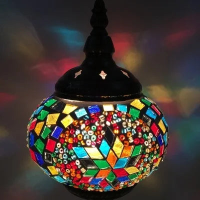 Newest E14 Hand-inlaid Glass Mosaic Bedroom Living Room Decorative Table Lamps of Mediterranean Style Turkish Lamps