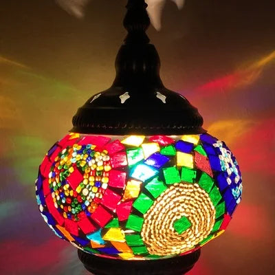 Newest E14 Hand-inlaid Glass Mosaic Bedroom Living Room Decorative Table Lamps of Mediterranean Style Turkish Lamps