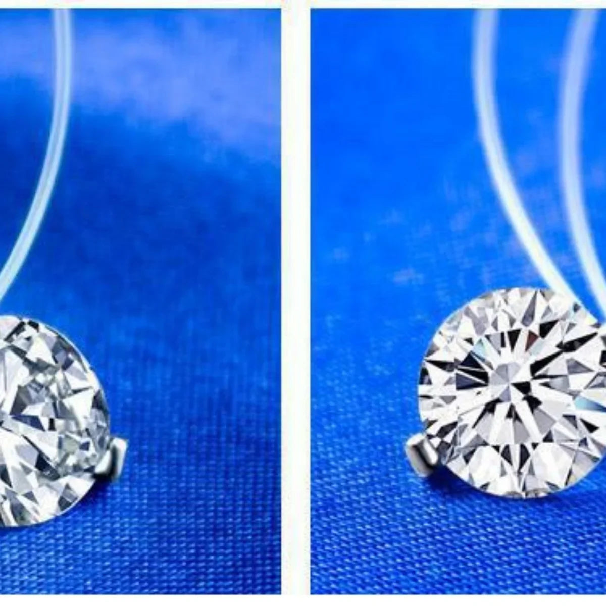 Fashion Shiny imtation Crystal Necklace Zircon Pendant Transparent Fishing Line Invisible Ladies Necklace Jewelry Clavicle Chain