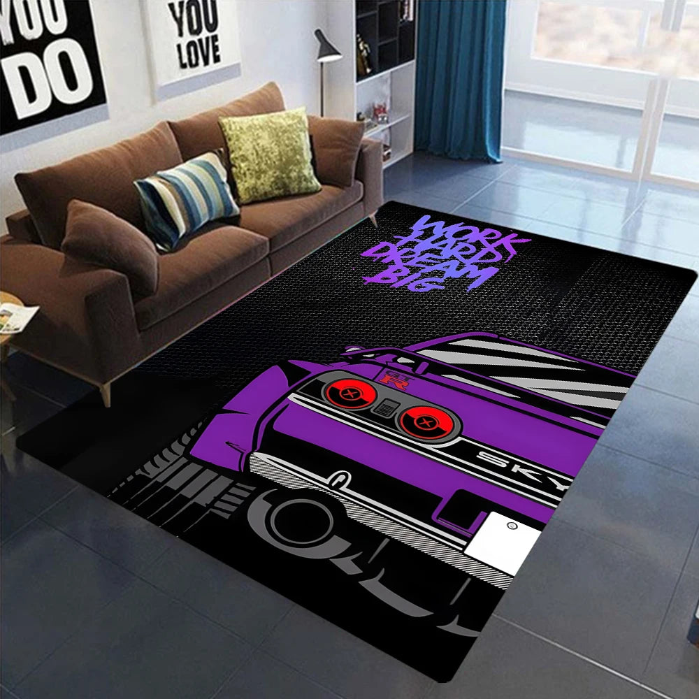 GTR Carpet For Men Bedroom Game Room Non Slip Rug Floor Mat