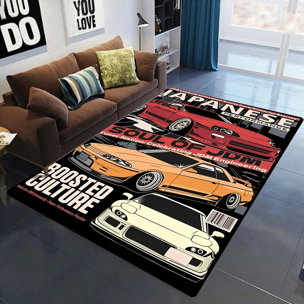 GTR Carpet For Men Bedroom Game Room Non Slip Rug Floor Mat
