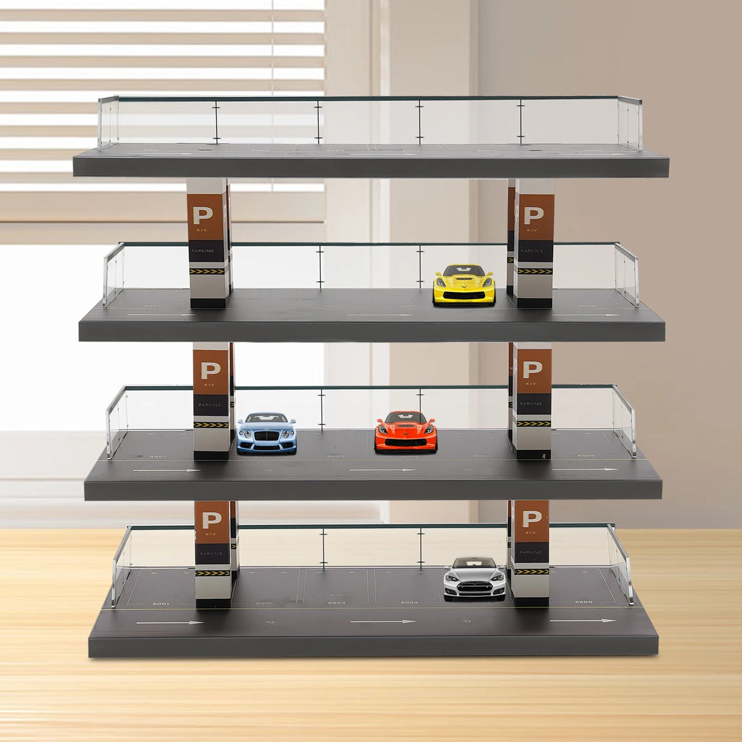1/64 Parking Lot Toy Car Display Rack For Kids Room Decor Gifts