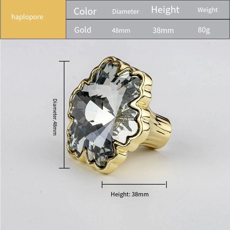 Light Luxury Crystal Handle Zinc Alloy Cabinet Hardware
