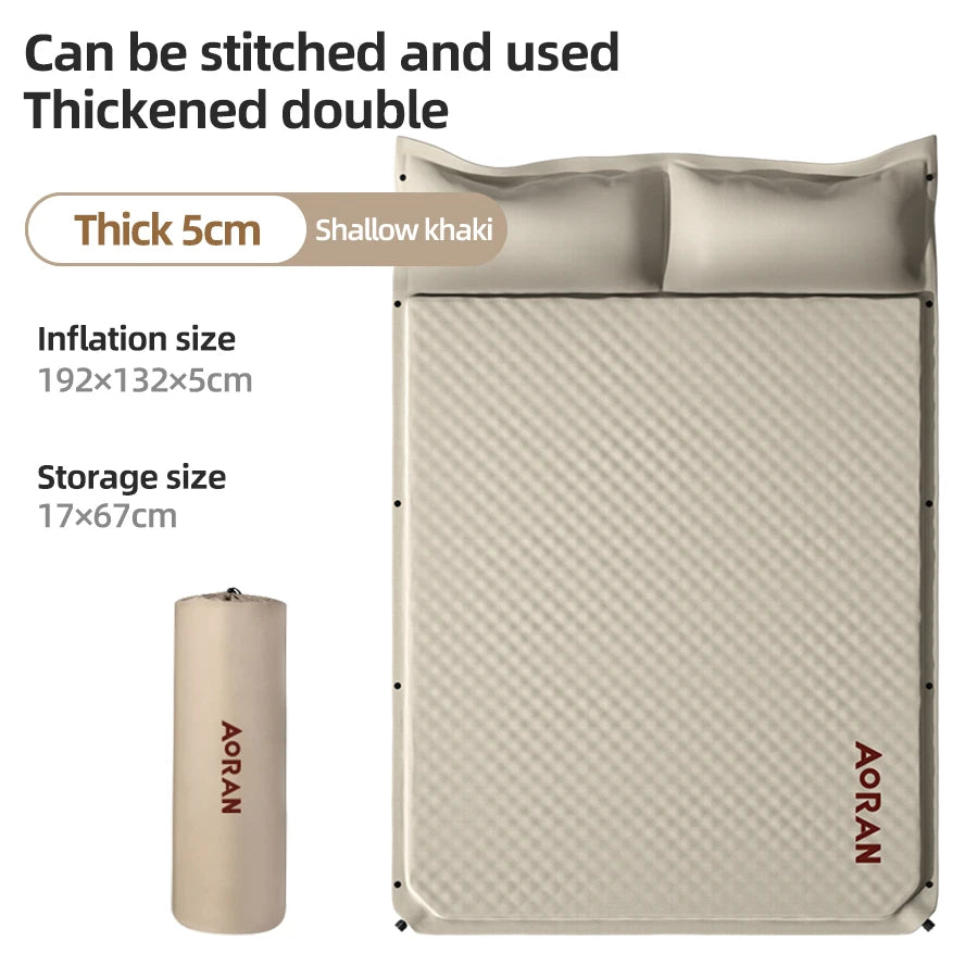Automatic inflatable mattress double air mattress sleeping pad camping moisture-proof mat outdoor camping air cushion moisture-p
