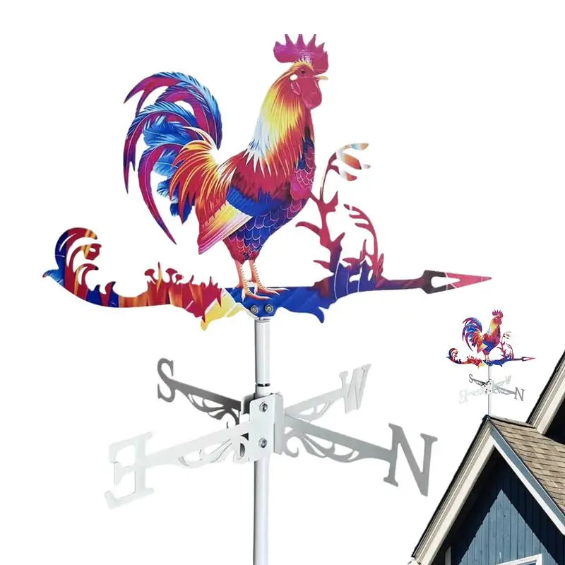 Rooster Weathervane Metal Wind Spinner For Garden Backyard