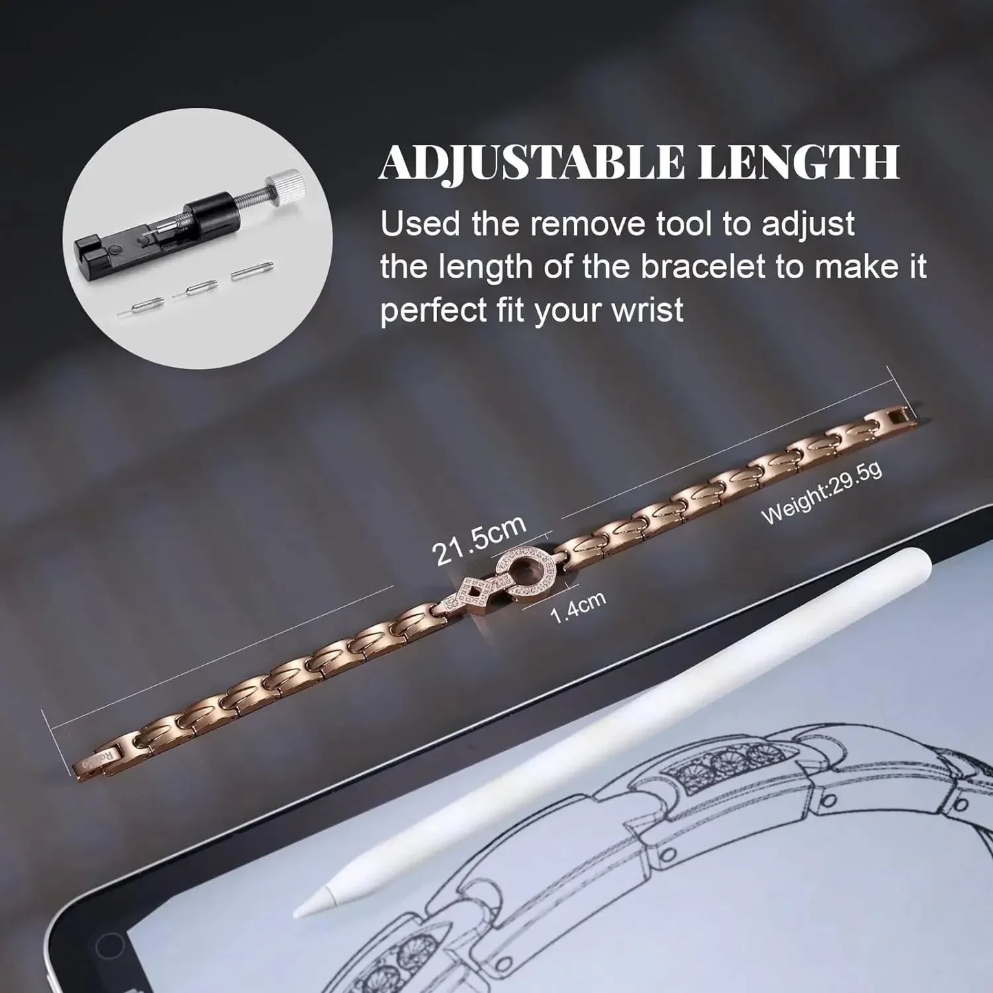 Aradoo Premium Titanium Steel Zirconia Bracelets For Women