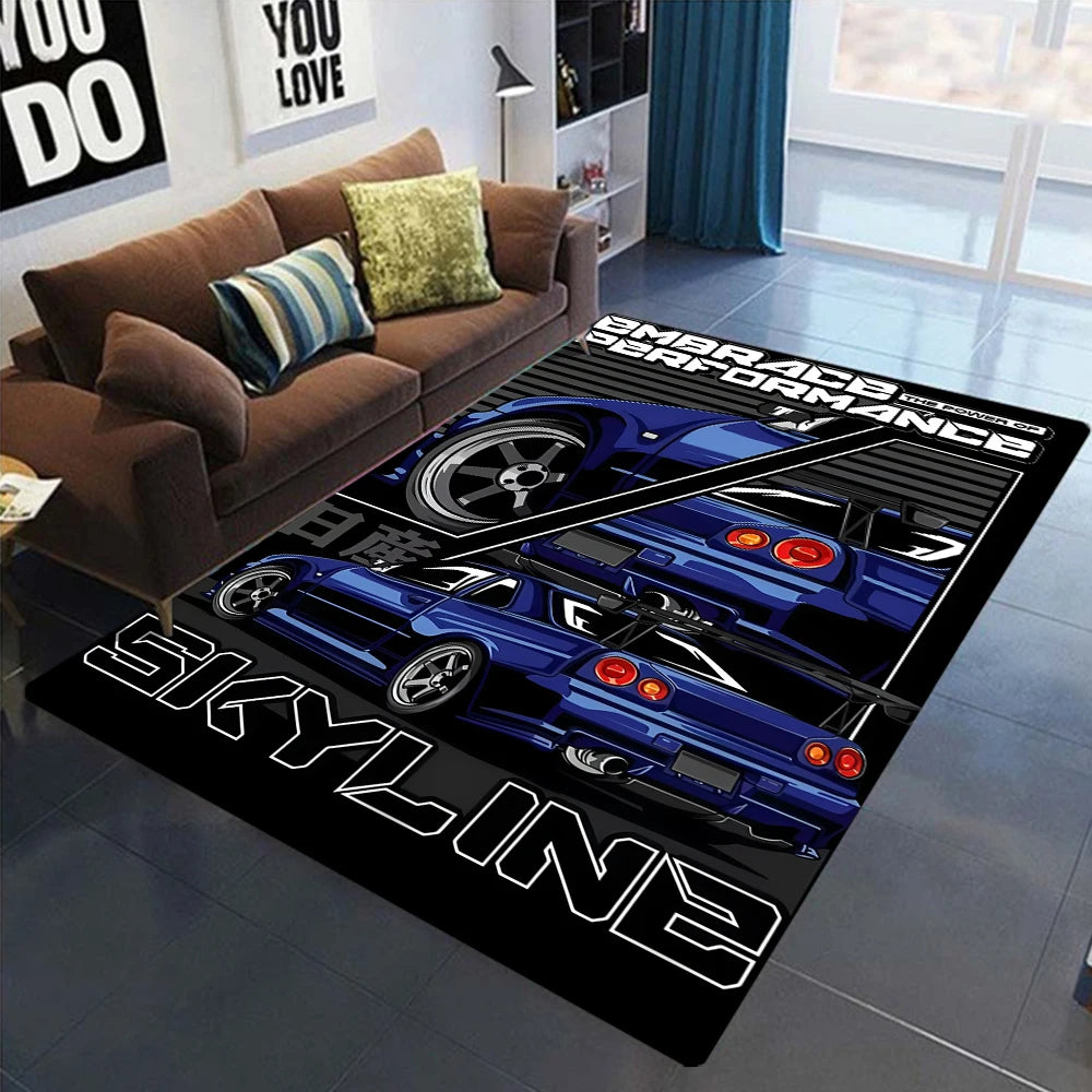 GTR Carpet For Men Bedroom Game Room Non Slip Rug Floor Mat