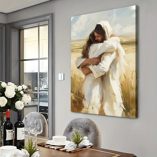 1PC Religious Art God Embraces Women Canvas Painting Bedroom Living Room Hallway Wall Decoration Room Decoration