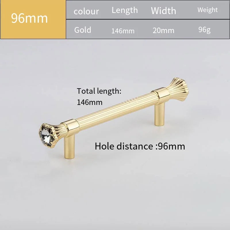 Light Luxury Crystal Handle Zinc Alloy Cabinet Hardware