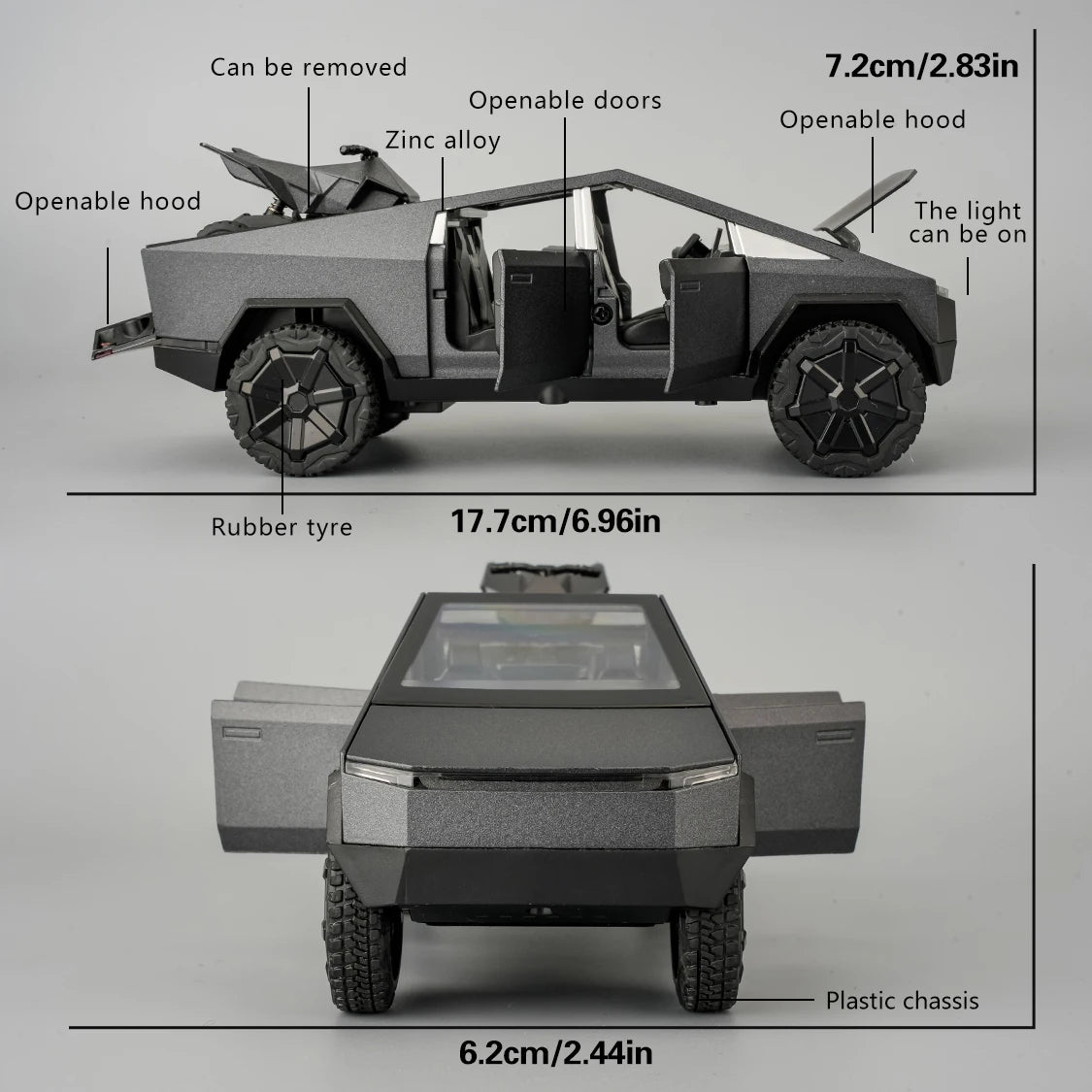 Zinc Alloy Pickup SUV Toy With Sound Lights Pull Back 1 32 Scale Gift For Boys