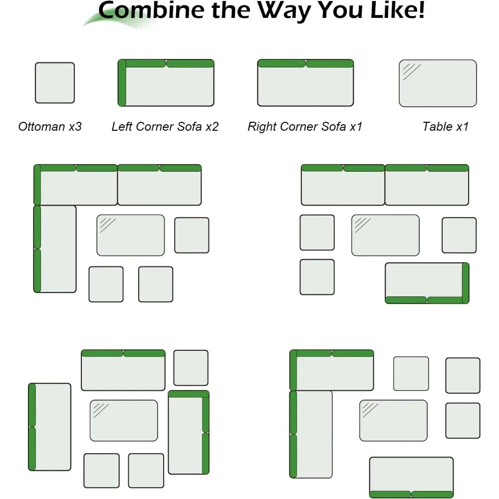 Patio Furniture Set 7 Pieces All Weather Wicker Dining