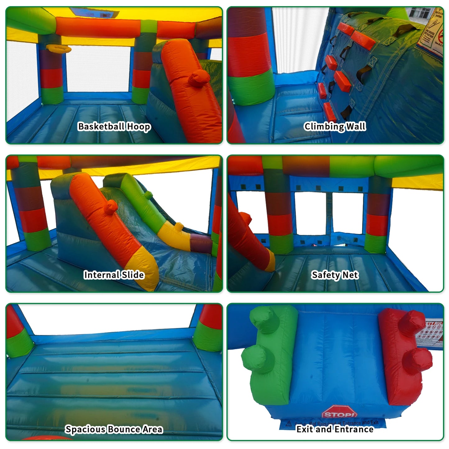PVC Commercial Inflatable Bounce House for Big Kids Large Jumping House with Built-In Slide Outdoor Backyard Birthday Party