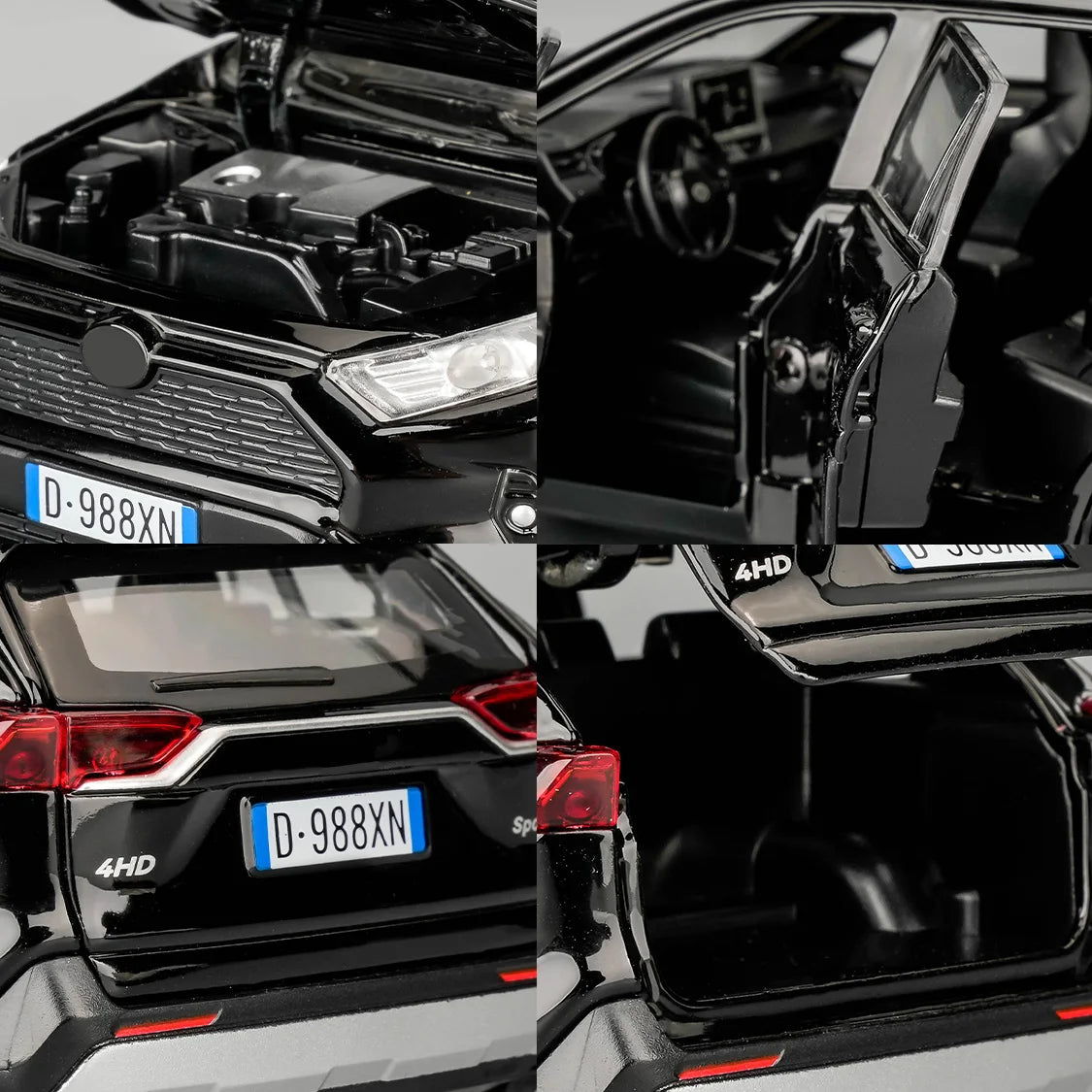 1/32 Scale RAV4 Alloy Diecast Toy Car With Light And Sound Doors Open