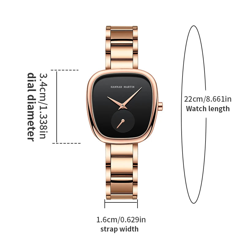 Hannah Martin Women Quartz Watch 34mm Wine Barrel Rose Gold