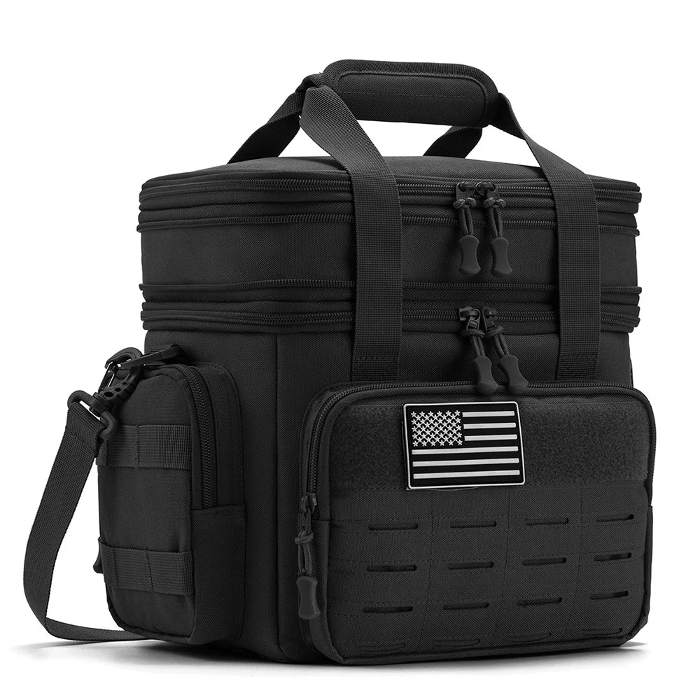 Expandable Tactical Lunch Box Heavy Duty Insulated Cooler Bag With MOLLE Webbing
