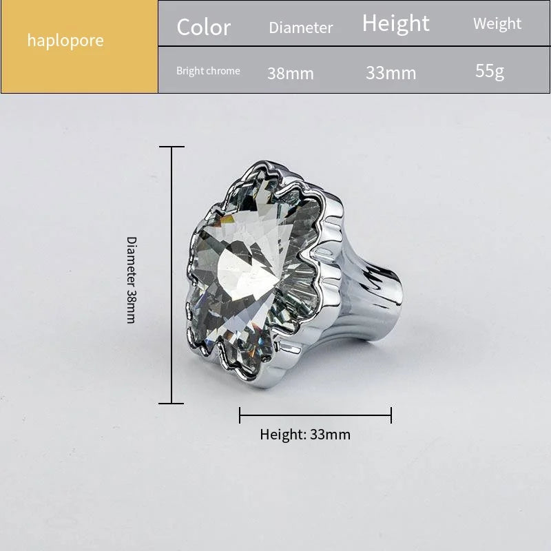 Light Luxury Crystal Handle Zinc Alloy Cabinet Hardware