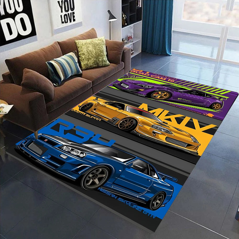 GTR Carpet For Men Bedroom Game Room Non Slip Rug Floor Mat