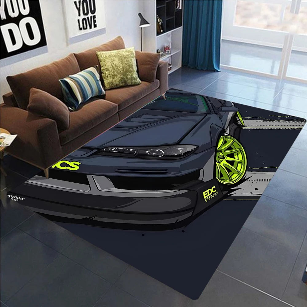 GTR Carpet For Men Bedroom Game Room Non Slip Rug Floor Mat
