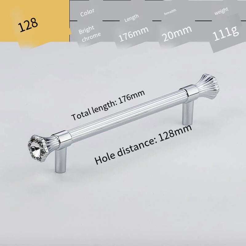 Light Luxury Crystal Handle Zinc Alloy Cabinet Hardware
