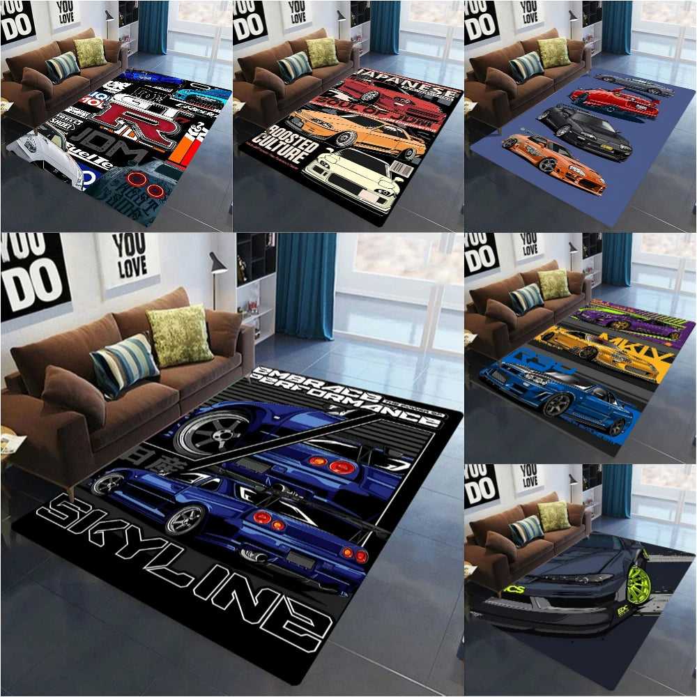 GTR Carpet For Men Bedroom Game Room Non Slip Rug Floor Mat