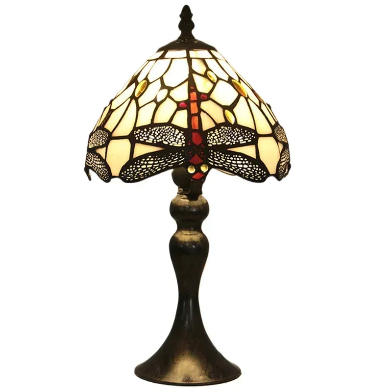 Small Tiffany Table Lamp Tiffany Style Desk Lamp Stained Glass Antique Light Bedroom Bedside Lamp Retro Reading Lamps