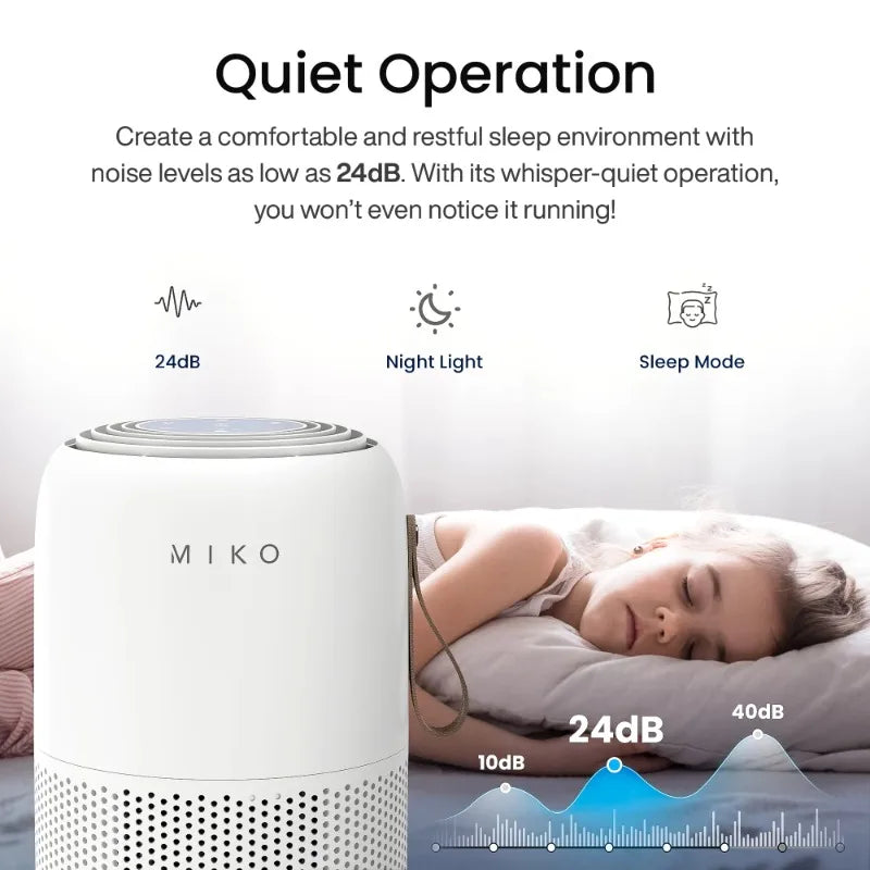 Miko Air Purifier for Large Room H13 True HEPA Clean Air