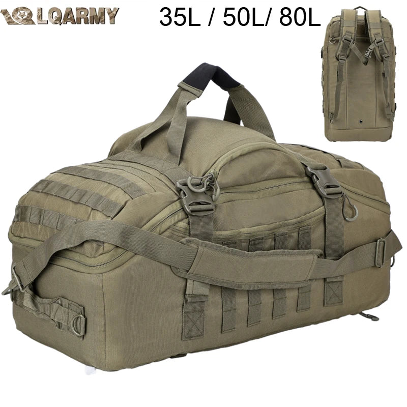 LQARMY 30L 50L 80L MOLLE Tactical Backpack for Outdoor Hiking Camping Travel