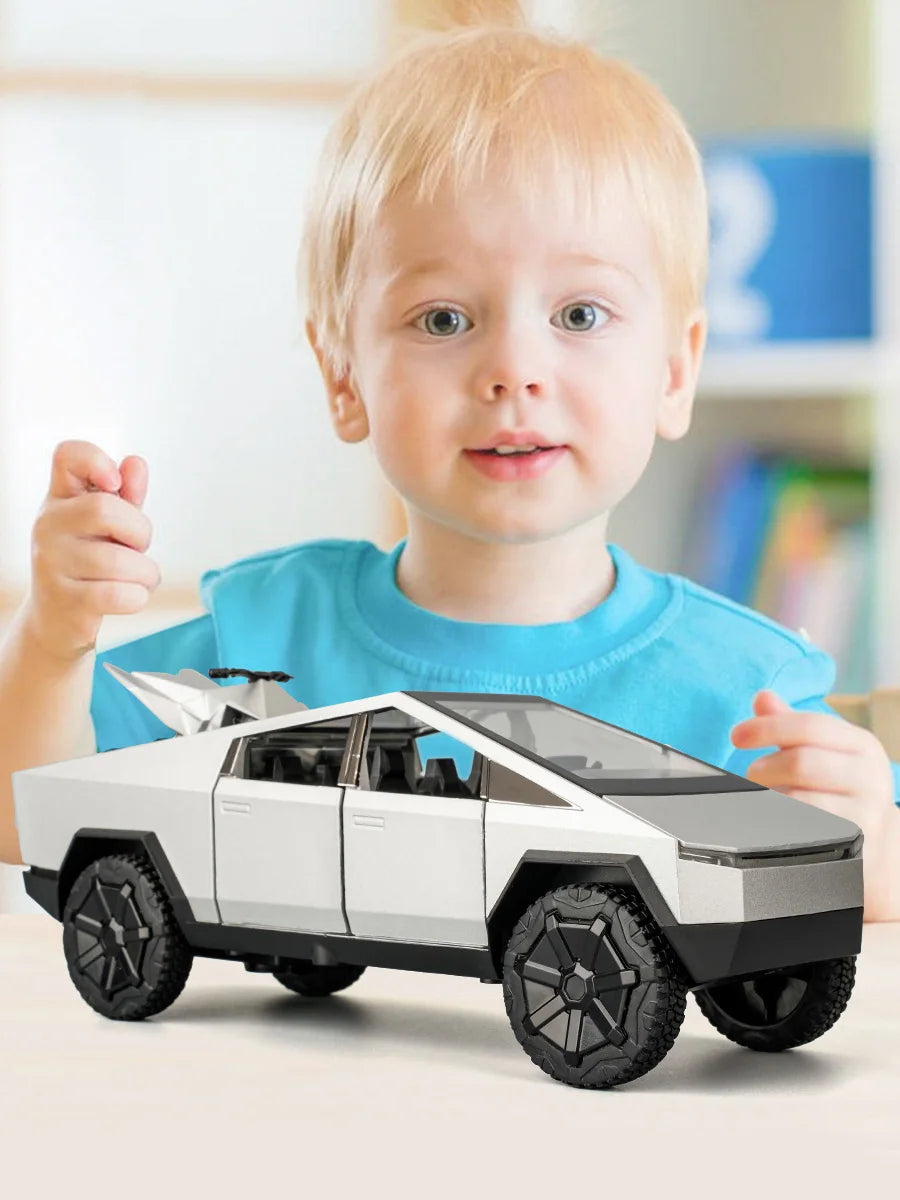 Zinc Alloy Pickup SUV Toy With Sound Lights Pull Back 1 32 Scale Gift For Boys
