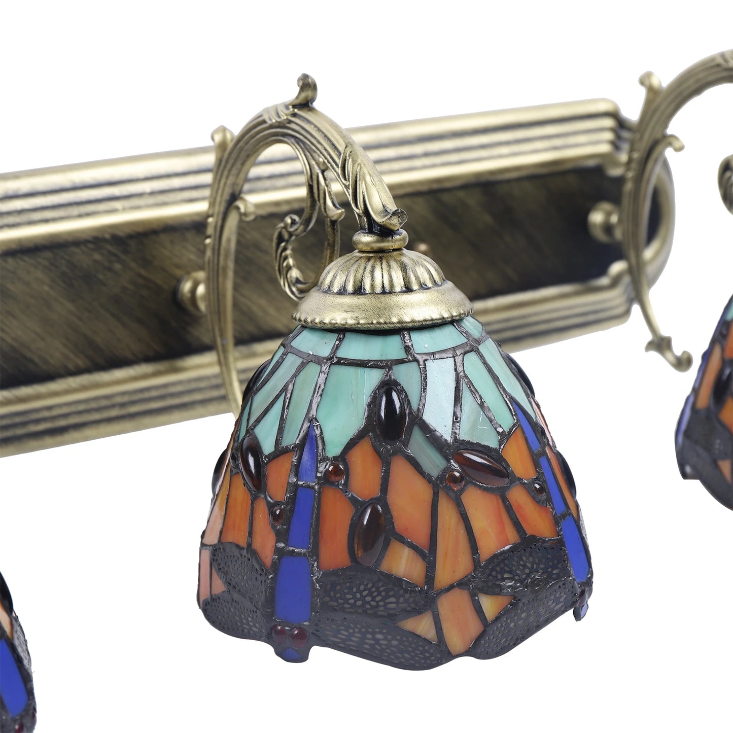 Victorian Tiffany Style Bathroom Vanity Lighting Stained Glass Wall Sconce Lamp