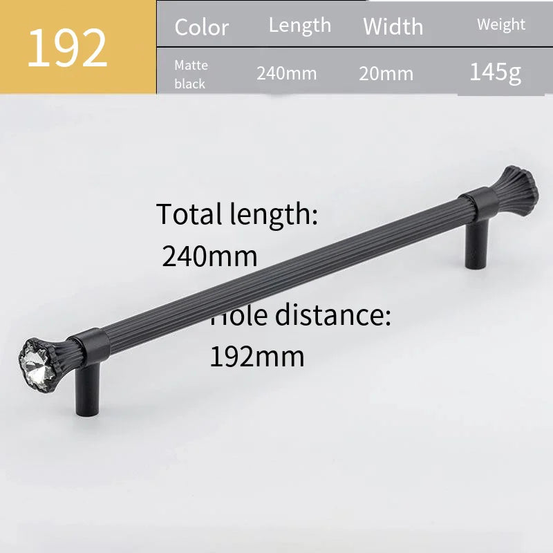 Light Luxury Crystal Handle Zinc Alloy Cabinet Hardware