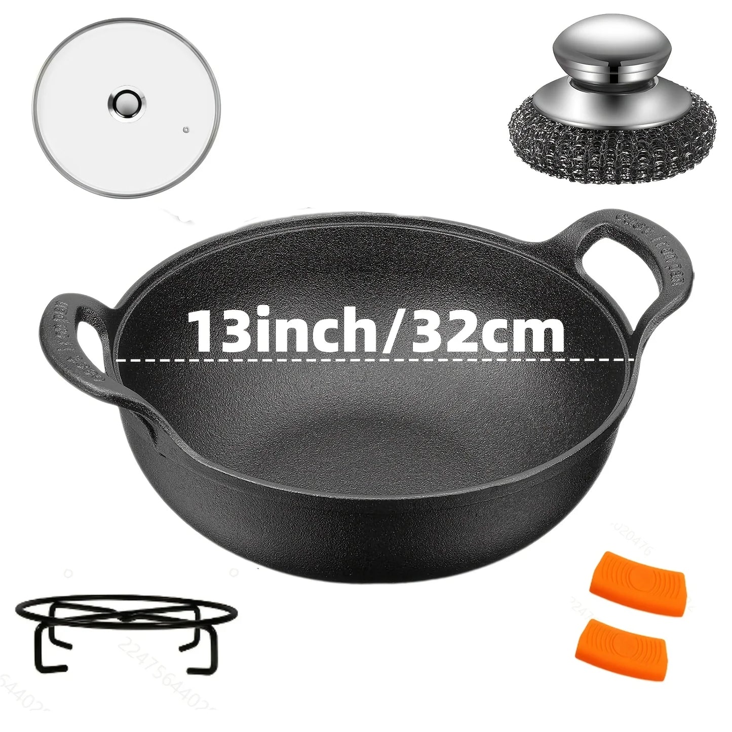 3 Piece Cast Iron Skillet Set 6 8 10 Inch Preseasoned Pans For Oven Campfire