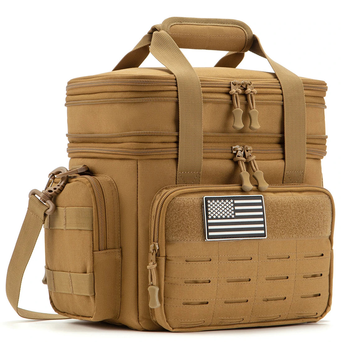 Expandable Tactical Lunch Box Heavy Duty Insulated Cooler Bag With MOLLE Webbing
