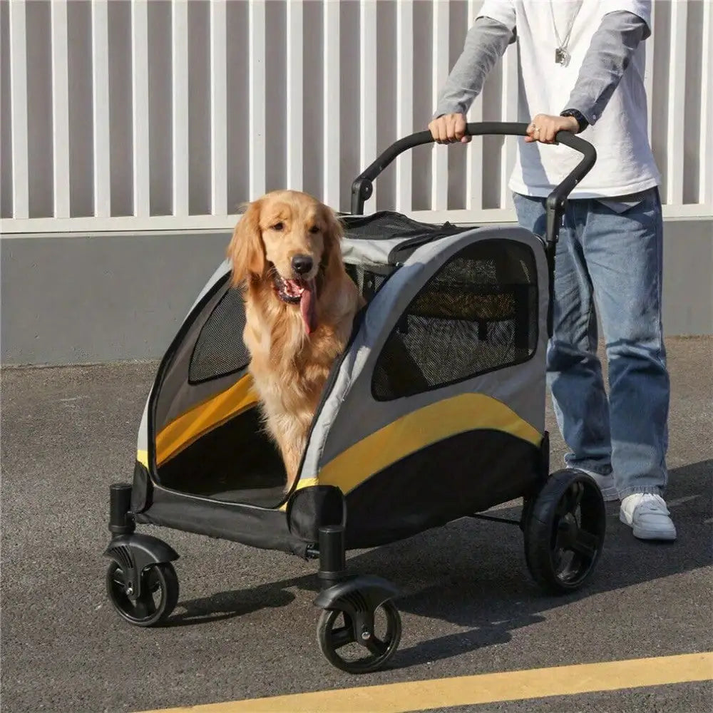 Foldable XX-Large Dog Pet Mobile Stroller Pram Carriage Jogger Holds up to 121lb