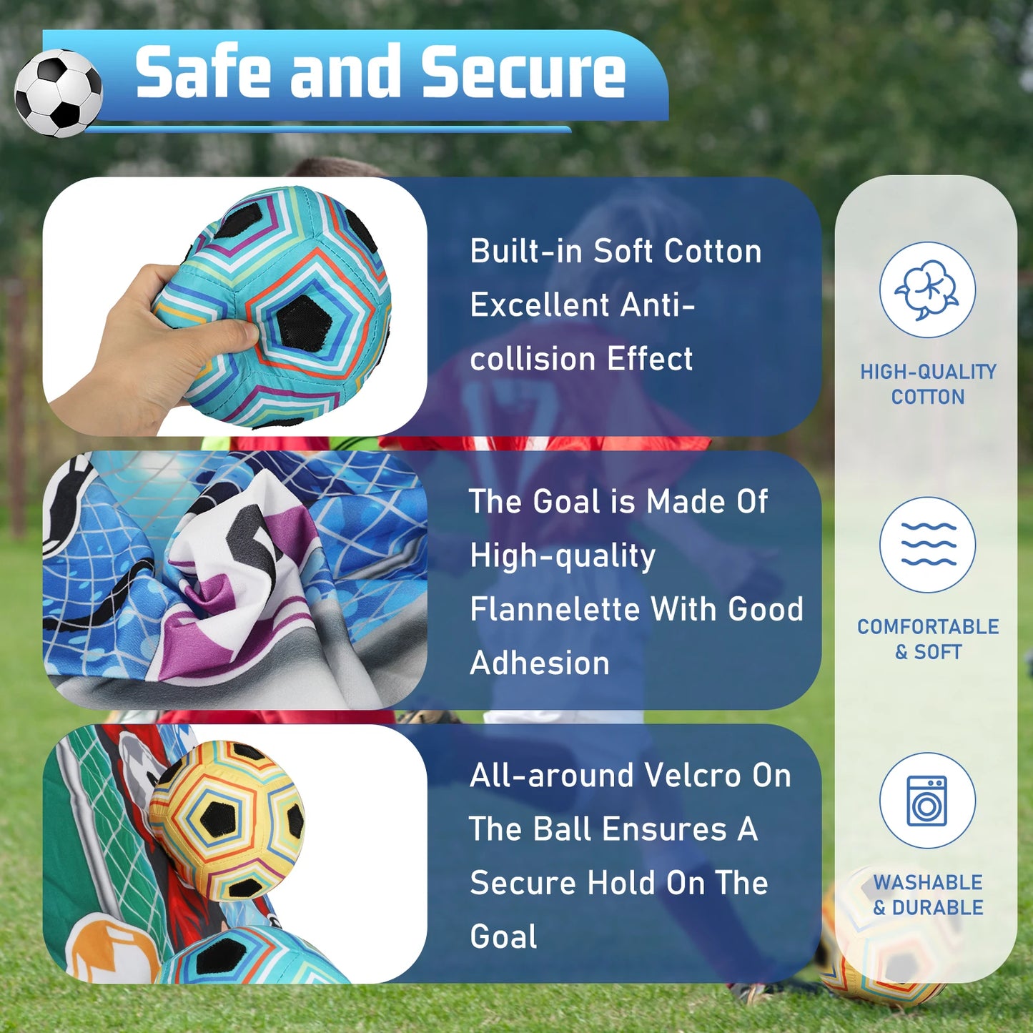 Vatos Football Ball Game Set for Kids Indoor Outdoor Soccer Training Sport Foldable Toys for Children Ages 3 to 8