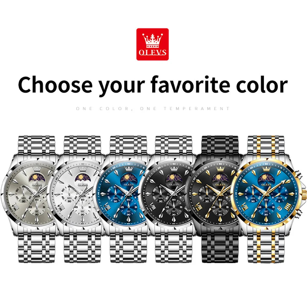 OLEVS 3653 Mens Watch Chronograph Quartz 30M Waterproof