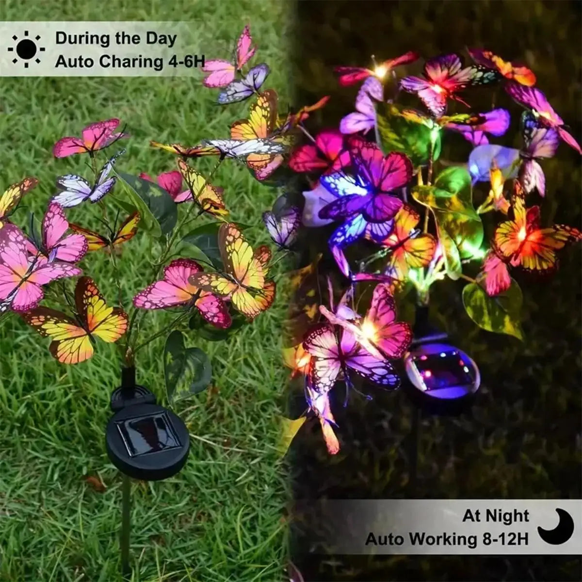 Solar LED Butterfly Garden Light for Outdoor Decoration