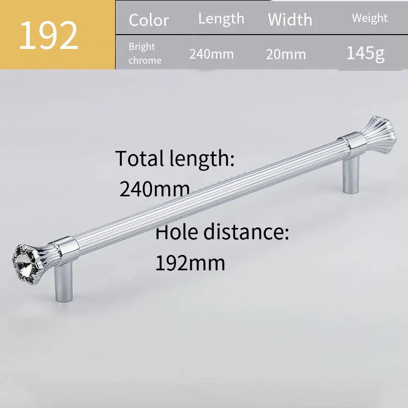 Light Luxury Crystal Handle Zinc Alloy Cabinet Hardware